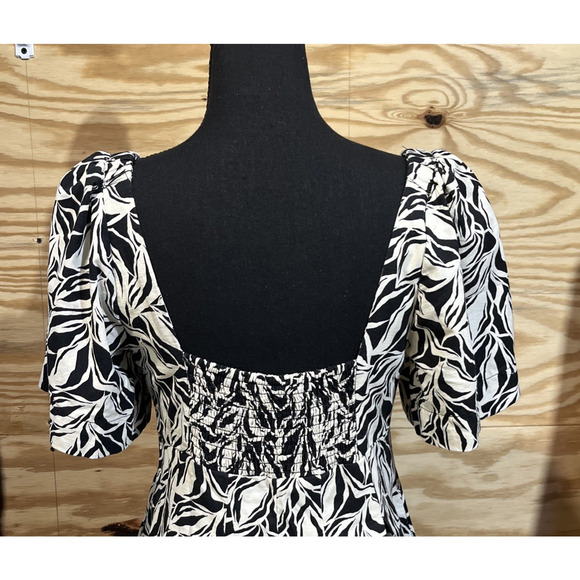 A New Day Y2K Babydoll Midi Dress Puff Sleeve Women's Size 8 Cottage Peasant - Picture 6 of 15